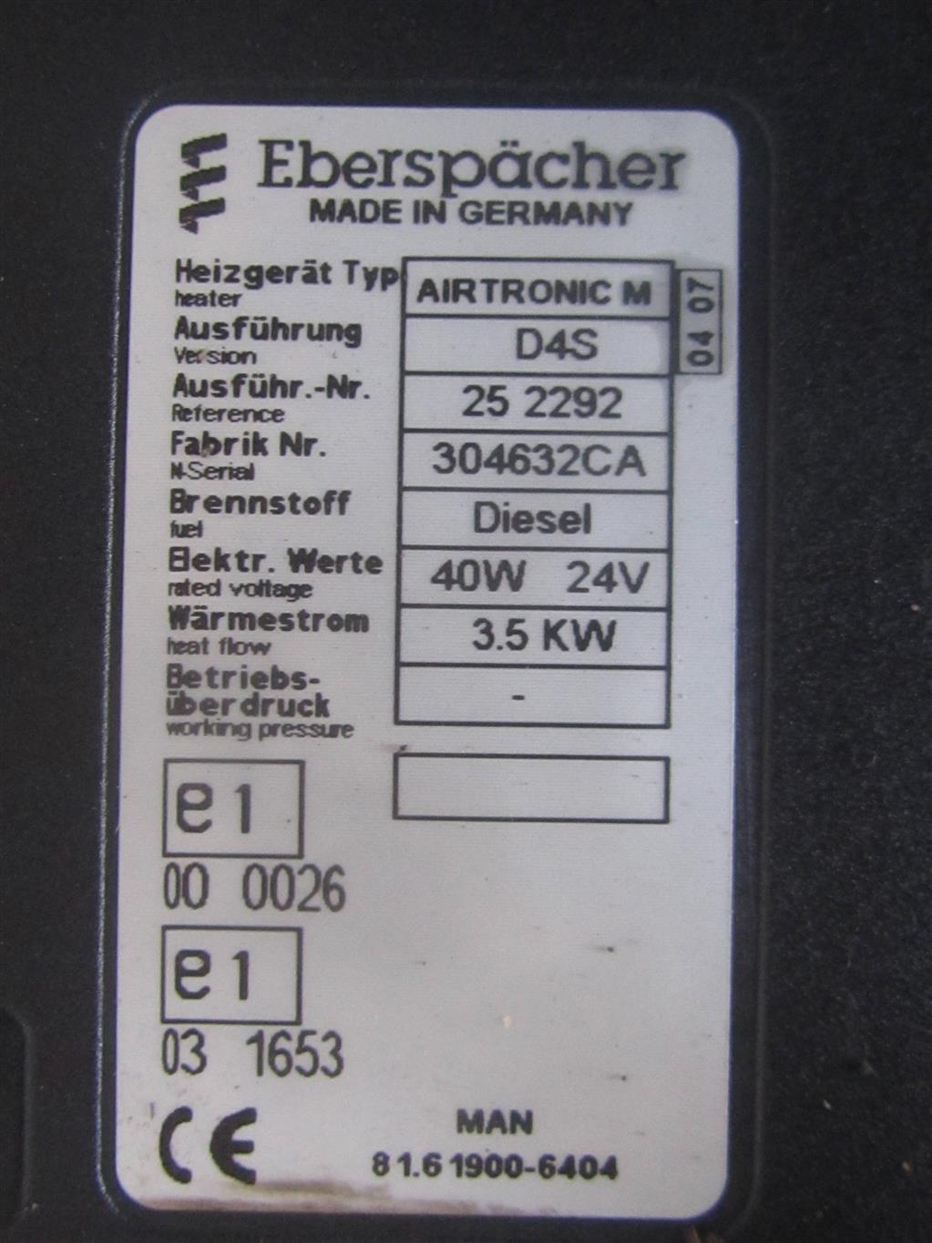 Автономный отопитель для MAN Tga 81619006404